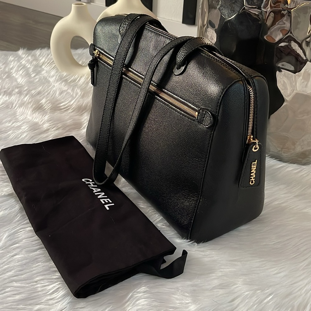 Chanel Vintage Timeless Zip Tote Caviar Bag.